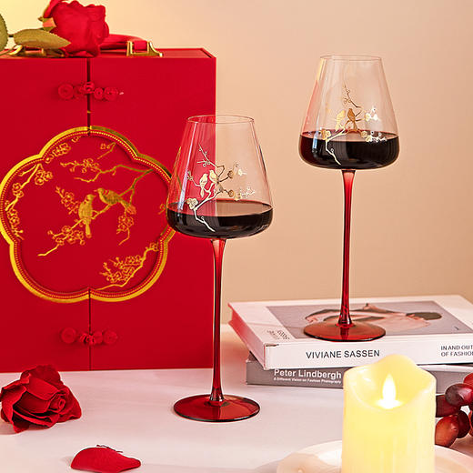 摩登主妇红酒杯敬酒杯高脚杯子家用一对葡萄酒杯结婚新婚订婚礼物 商品图0