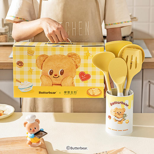 摩登主妇黄油小熊硅胶锅铲家用不粘锅专用炒勺炒菜铲子套装 商品图4