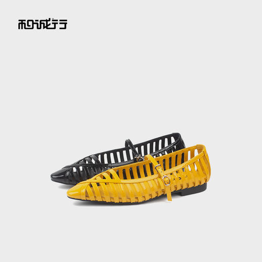 和诚行 2025夏季新款气质尖头浅口单鞋女时尚镂空平底单鞋0770202 商品图3