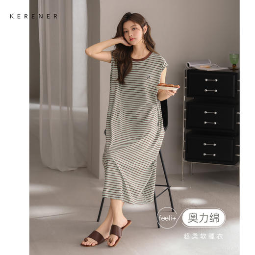 可人儿小众设计师新款奥力绵女士睡衣夏季少女睡裙可外穿家居服 商品图0