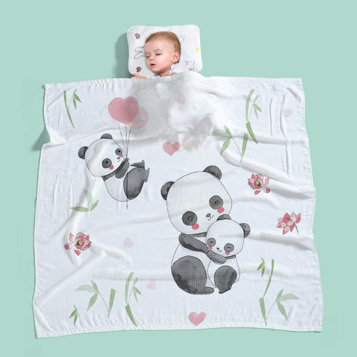 【轻柔竹棉纱 舒爽入睡】双层纱布宝宝包巾襁褓巾竹纤维婴儿浴巾新生儿童被盖毯幼儿园盖被 商品图8