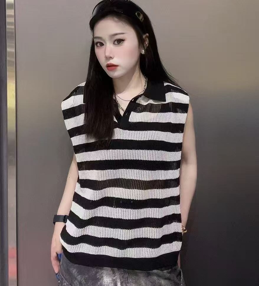 MZ POLO领横条纹背心（条纹）夏季952010340321