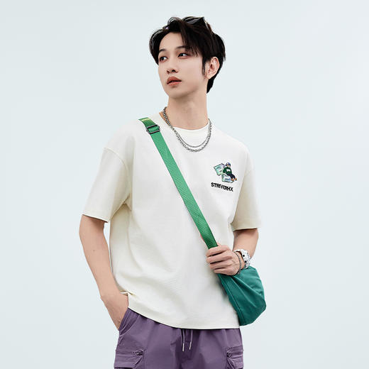 【新品上新】HX 夏季圆领短袖T恤微宽松版型S102522722101/02 商品图0