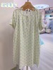 -松植屋2025新款清新纱布短袖睡裙溜肩设计 夏季均码双层纱布睡裙 商品缩略图8