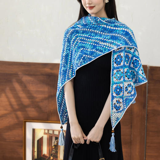 苏苏姐家简夏三角披肩手工DIY编织钩针棉线毛线团自制材料包 商品图1