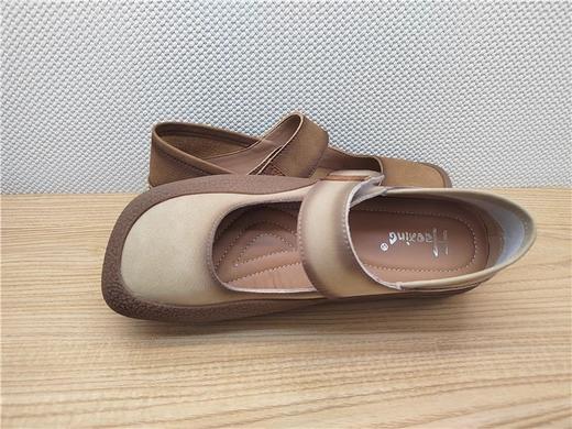 豪行春季新款24130027真皮复古休闲浅口低跟女鞋 商品图1