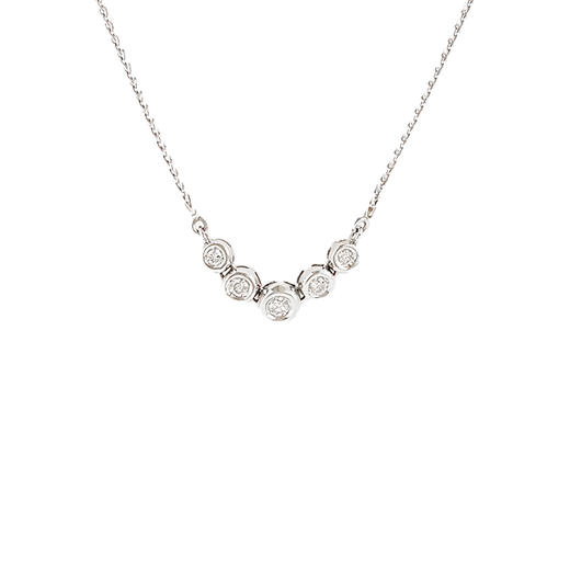 【天然正品】PT900铂金时尚设计款5颗排镶近50分钻石吊坠项链40CM女士现售价：3680！160525NJM33 商品图0