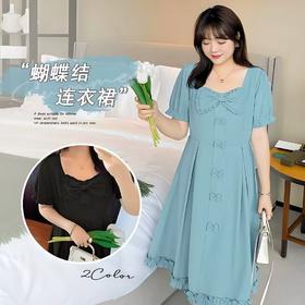 超值购【诗铭洛可】XCA394 连衣裙蝴蝶结花边下摆宽松裙子A9-3