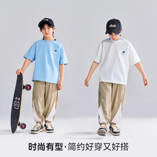 【凉感 索罗那】【120-165】【可可鸭】男童夏季短袖T恤抑菌透气运动休闲t恤 商品图4