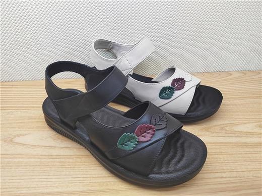 豪行夏季新款23272606真皮时尚休闲平跟女凉鞋皮鞋专 商品图0