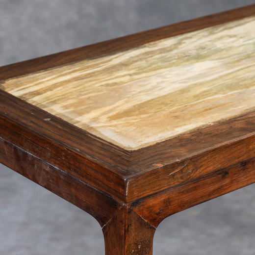 清	红木镶云石四面平香几 商品图3