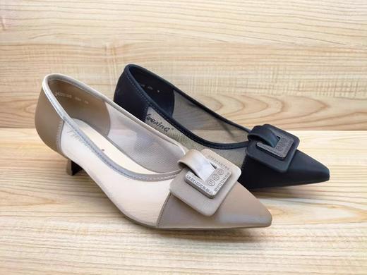 豪行正品夏季新款尖头浅口女鞋24220365低跟职业淑女风单网女凉鞋 商品图3