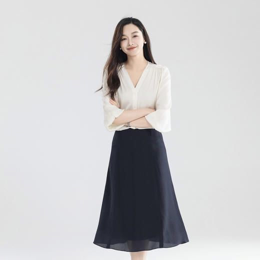 火桐hooton 重磅23姆米 鬼绉真丝半裙YT8052 商品图2