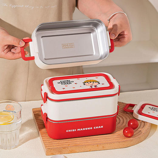 摩登主妇&樱桃小丸子 保温饭盒微波炉加热上班族不锈钢便当盒 商品图1