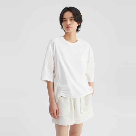 2楼素然轻薄拼接棉布宽松T恤吊牌价1250 商品图3