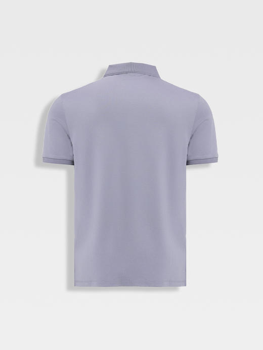 callisto紫色棉混纺基础短袖POLO 商品图1