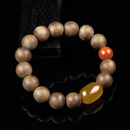 xy0347沉香+玛瑙南红国风diy手串 商品图1