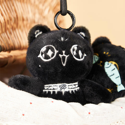 大英博物馆 巴斯特系列 可爱萌猫摸鱼毛绒 欢喜萌猫金榜灵喵 香氛挂件 商品图2