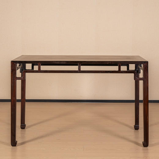 清	红木罗锅枨矮栳四面平独板画桌 商品图0