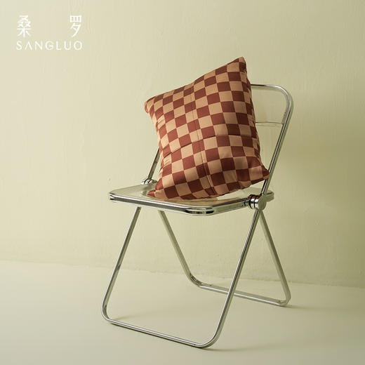 居家必备』桑罗摩卡棋盘印花格纹抱枕被纯净桑蚕丝柔软舒适 商品图1