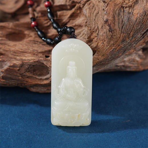新疆国玉盟世玉【祥佑观音】和田玉挂件【带证书·顺丰物流】 商品图0