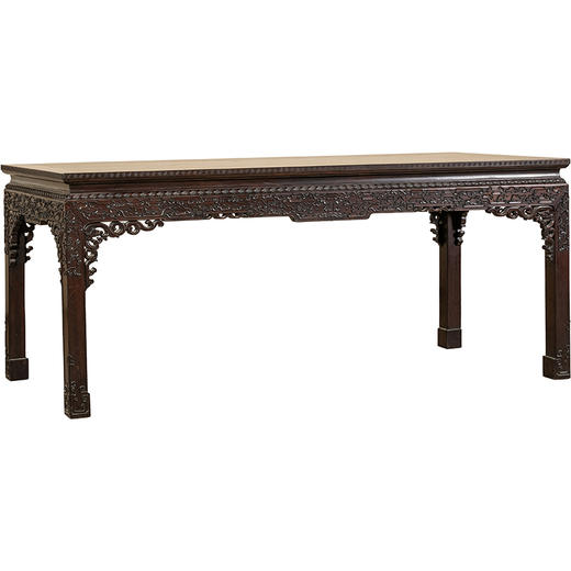 民国	红木束腰马蹄腿饕餮纹大画桌 商品图5