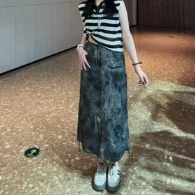 NZ设计感面料工装长半裙（灰）夏季151090160321