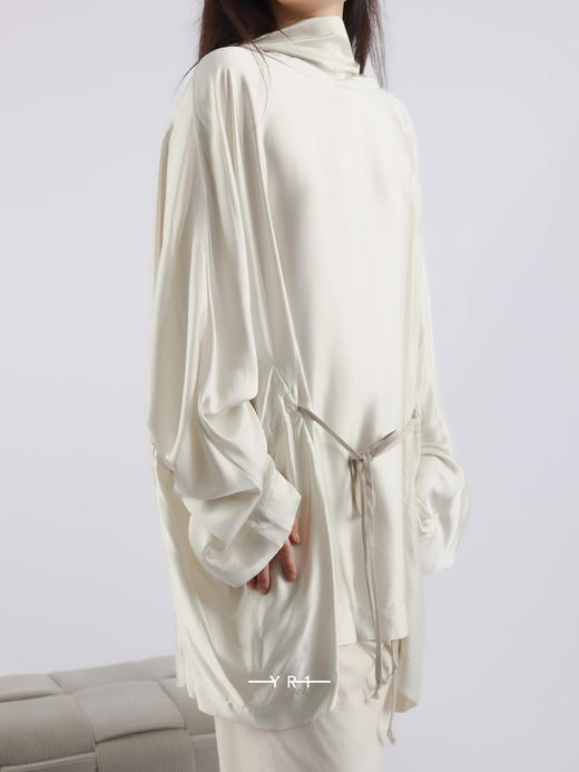 Rick Owens | HOLLYWOOD 秀款连帽束腰绉缎外衣 商品图3