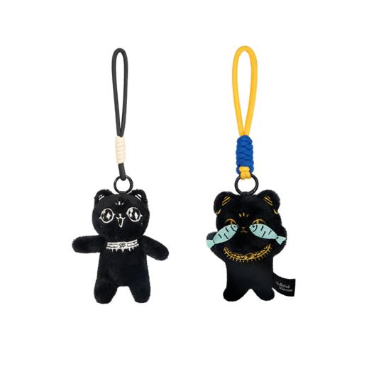 大英博物馆 巴斯特系列 可爱萌猫摸鱼毛绒 欢喜萌猫金榜灵喵 香氛挂件 商品图4