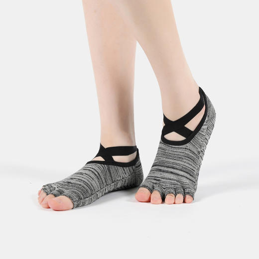 【买一赠一】 瑜伽袜子女交叉带露趾防滑分趾袜普拉提舞蹈袜五趾袜子 商品图2