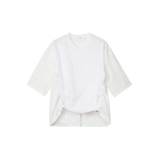 2楼素然轻薄拼接棉布宽松T恤吊牌价1250 商品图2