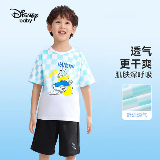 【110-160】【迪士尼】男童夏款棋盘格短袖套装 商品图2