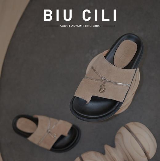 BIUCILI原创设计解构拉链夹脚勃肯 拖鞋懒人凉鞋 商品图3