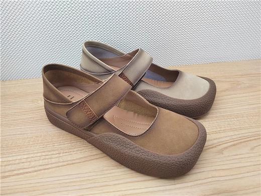 豪行春季新款24130027真皮复古休闲浅口低跟女鞋 商品图2