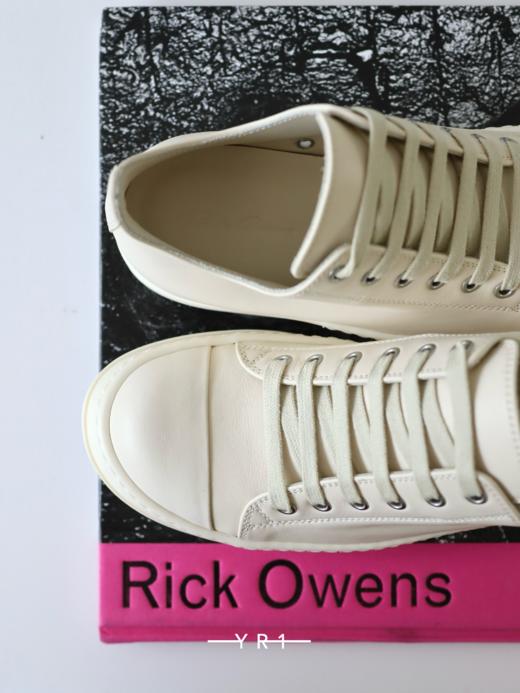 Rick Owens | HOLLYWOOD 全白牛皮运动鞋 商品图1