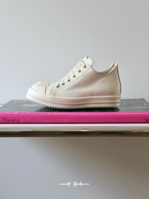 Rick Owens | HOLLYWOOD 全白牛皮运动鞋 商品图2