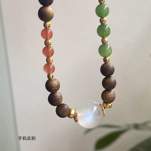 XY0357沉香+月光石碧玉南红项链 商品图8