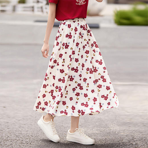 【专属特价】【小红花】熙世界碎花a字半身裙女夏季高级感优雅气质中长款伞裙 商品图4