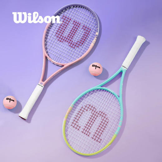 威尔胜（Wilson）25新款花卉系列粉色玫瑰全碳素渐变落日紫网球拍 WR194010U2 商品图0