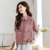 HR MUZL88060宽松麻料翻领衬衣时尚上衣 商品缩略图4