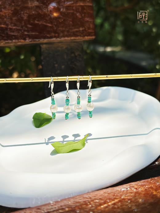 绿松石/尖晶石巴洛克珍珠设计耳饰 商品图1