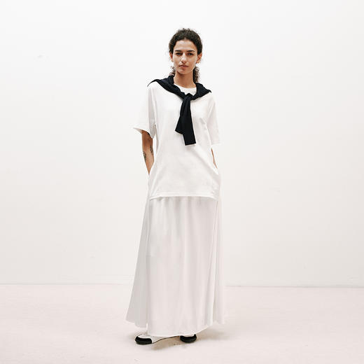 NUTH 度假松弛感白色假两件长款连衣裙女 商品图0