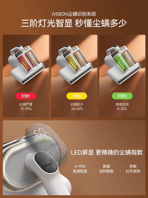 德尔玛M1双杯智能除螨仪家用手持除螨机 商品图3