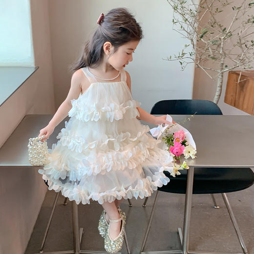 夏季公主吊带涟漪裙 潮流蓬蓬蛋糕裙 商品图1