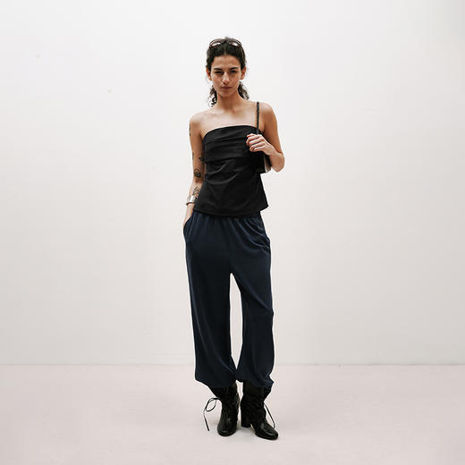 NUTH黑色短款一字肩抹胸上衣修身显瘦抹胸背心女 商品图2