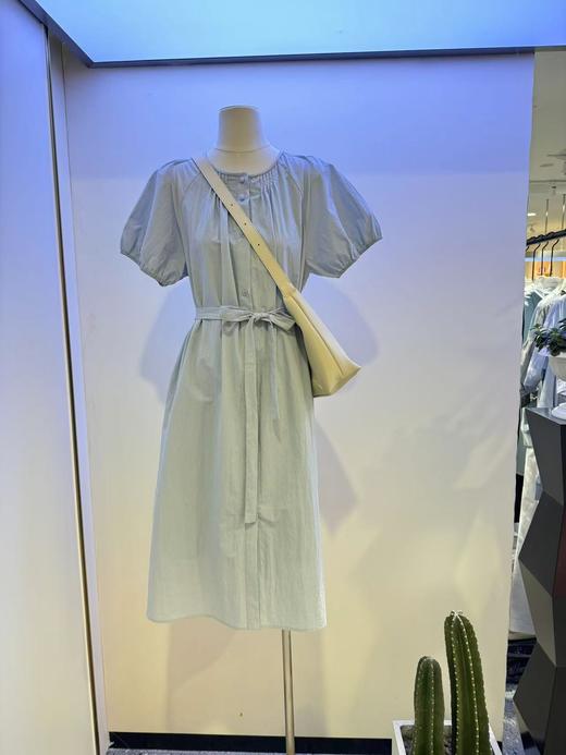 马可未   韩系圆领系带收腰显瘦衬衣连衣裙 商品图2