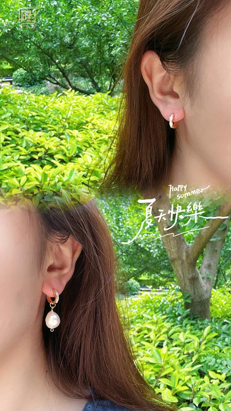 巴洛克珍珠贝母耳圈设计多用耳饰 商品图9