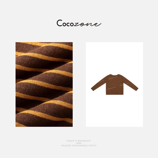 COCO ZONE 刘一一  【进口和纸混纺】条纹拼接毛针织衫CD1A0862 商品图5
