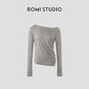 ROMI STUDIO“知性优雅”100%莱赛尔花纱斜肩套头针织衫 RWCRST3415 商品缩略图1