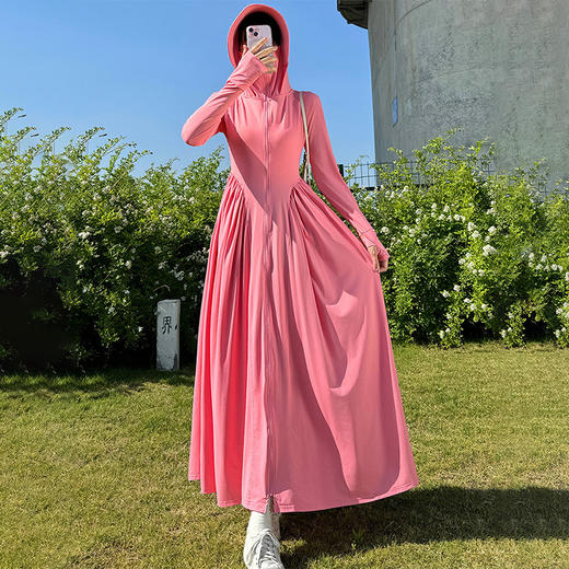 【夏日防晒C位出道🔥】2025新款长裙☀️UPF50+防紫外线💨轻薄透气显瘦！穿上它，凉爽如风般自在🍃全身长款防晒衣 2025夏新款修身大裙摆 户外原纱型防紫外线防晒长裙 商品图12